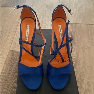 Walter De Silva blue heels size 40 Brand New